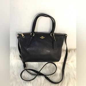 COACH Mini KELSEY Satchel Crossbody Bag Black  Pebble Leather